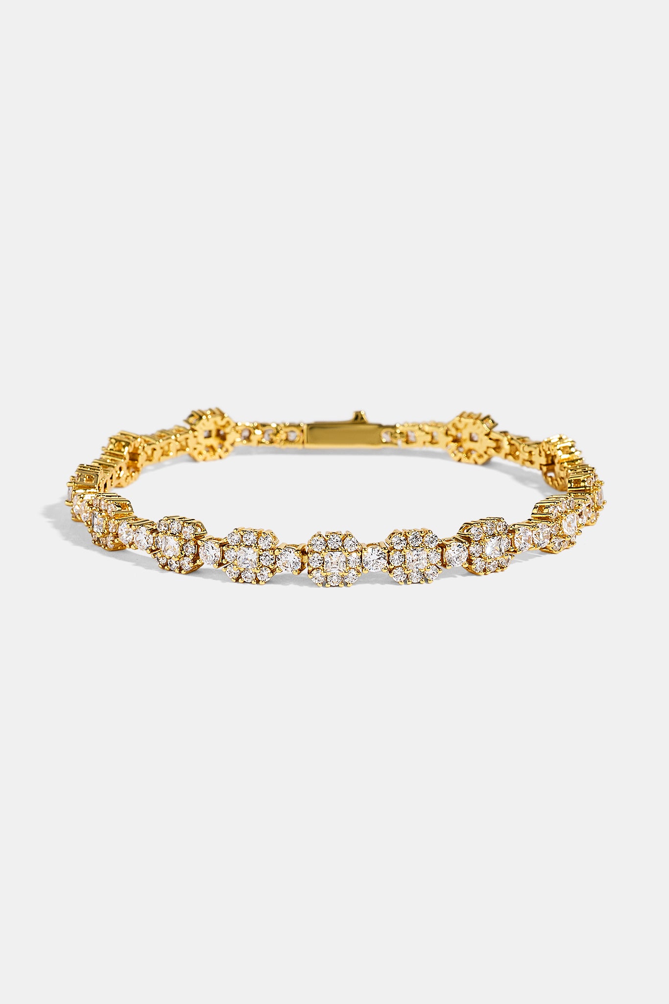 Square Stone Tennis Bracelet - 6mm - Gold
